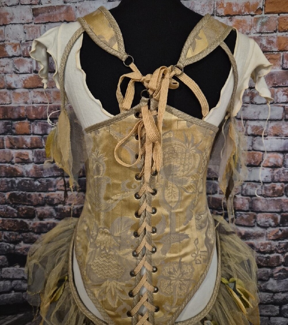 Moresca Gold and Cream Fairy Bodice/Corset Costume Dress - Picture 13 of 16